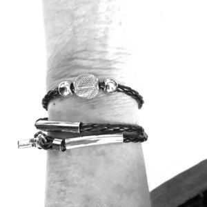 Everyday braided wrap black bracelet